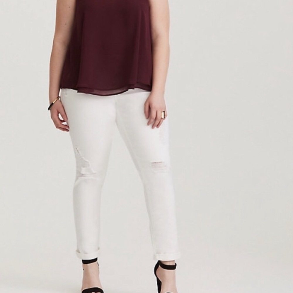 Torrid Boyfriend Cut White Jeans